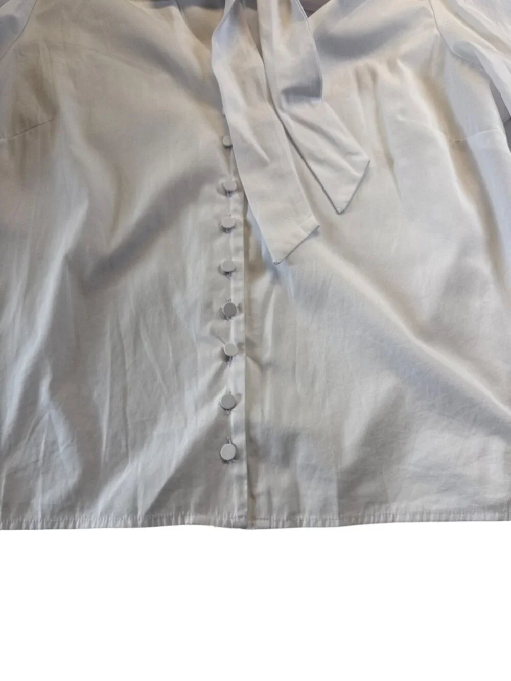 Madewell Womens V-Neck Button Front Top~Size XL~White Cotton Poplin NWD L14 46
